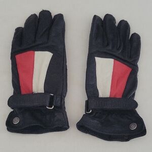 Harley Davidson Leather Gloves, Red/White/Black, Small
